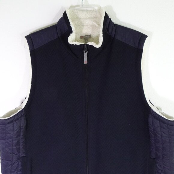 Talbots Sherpa Lined Vest Women's Plus Size 3X Blue Full Zip Warm Outdoor Preppy - Picture 3 of 8